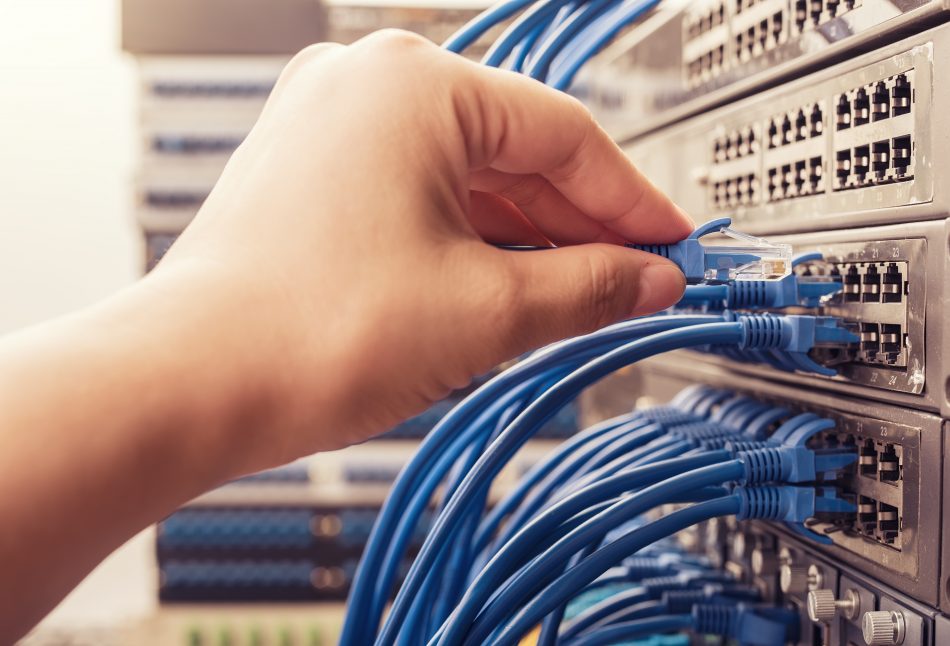 Internet wires in data center