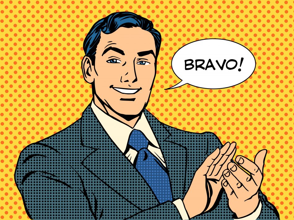 Businessman saying