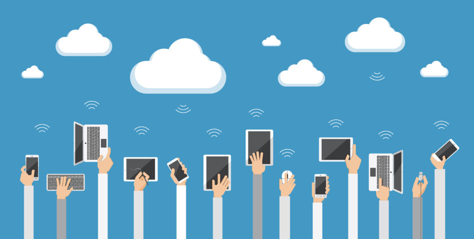 Hands holding internet devices