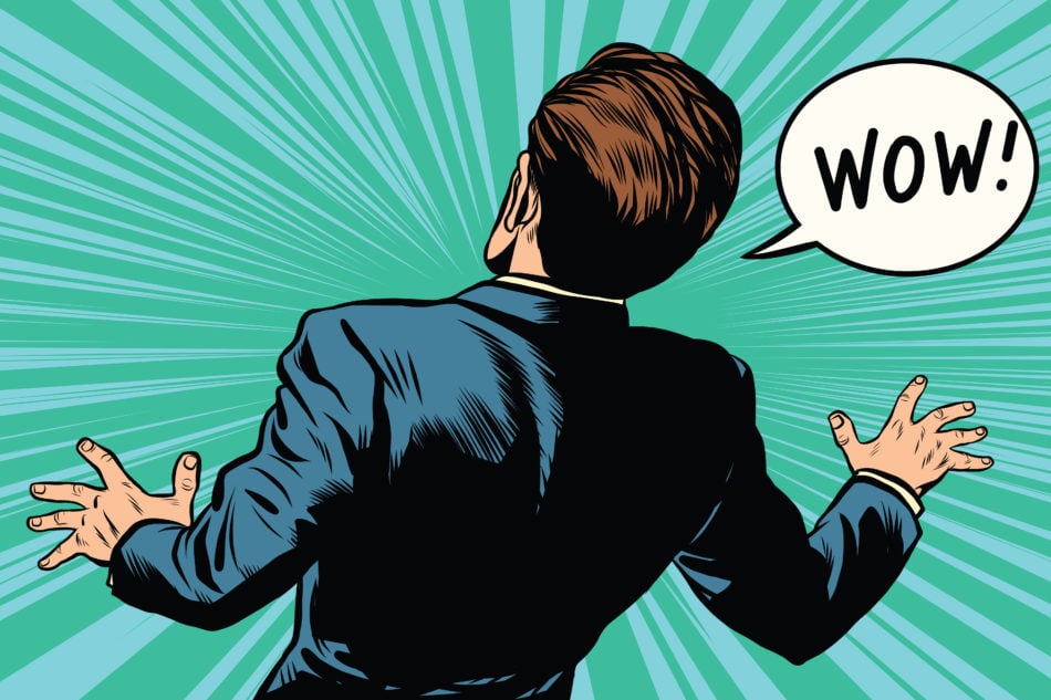 Businessman saying